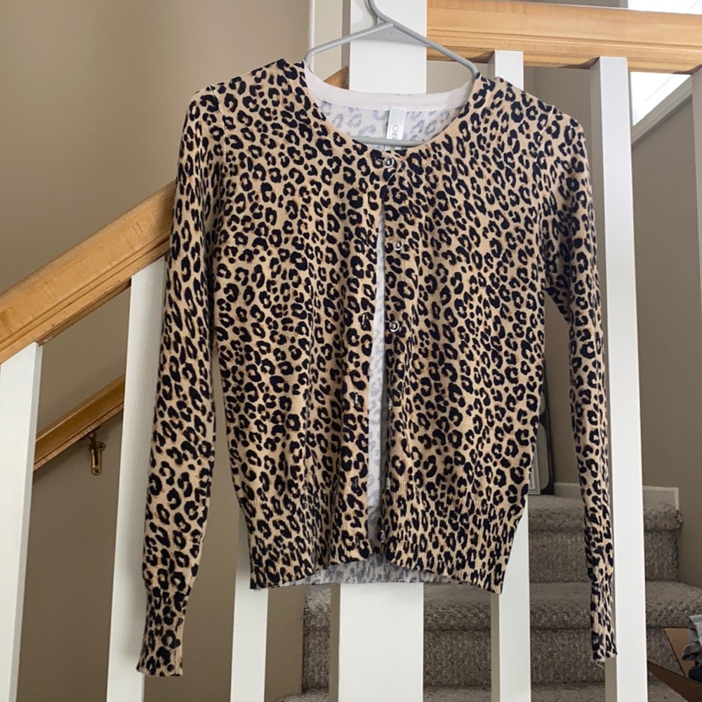 Girls Cherokee Large Cheetah Cardigan